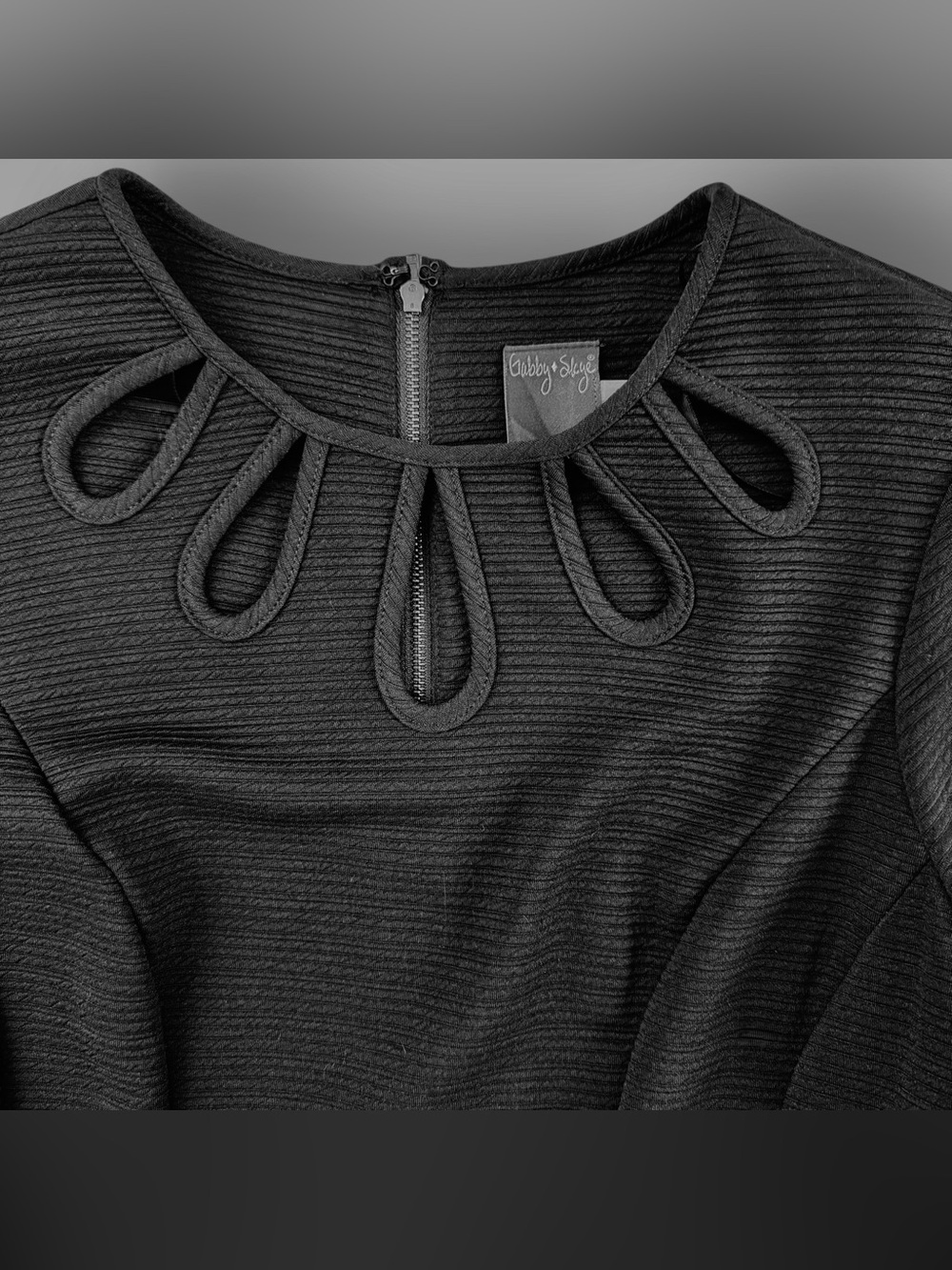 Black Keyhole Neck Fit & Flare Dress - Picture 2 of 6